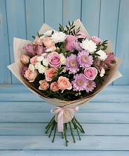 Букет цветов из:  Хризантемы, Розы и Альстромерии в Мухене