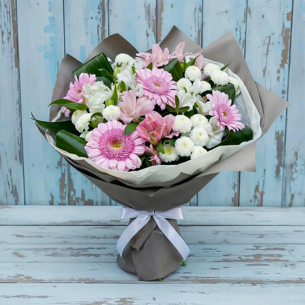 Букет цветов из: Герберы, Альстромерии и Хризантемы в Мухене