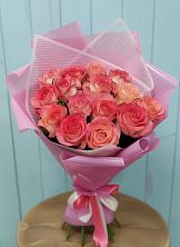 Букет 15 Розовых роз Равель в Мухене